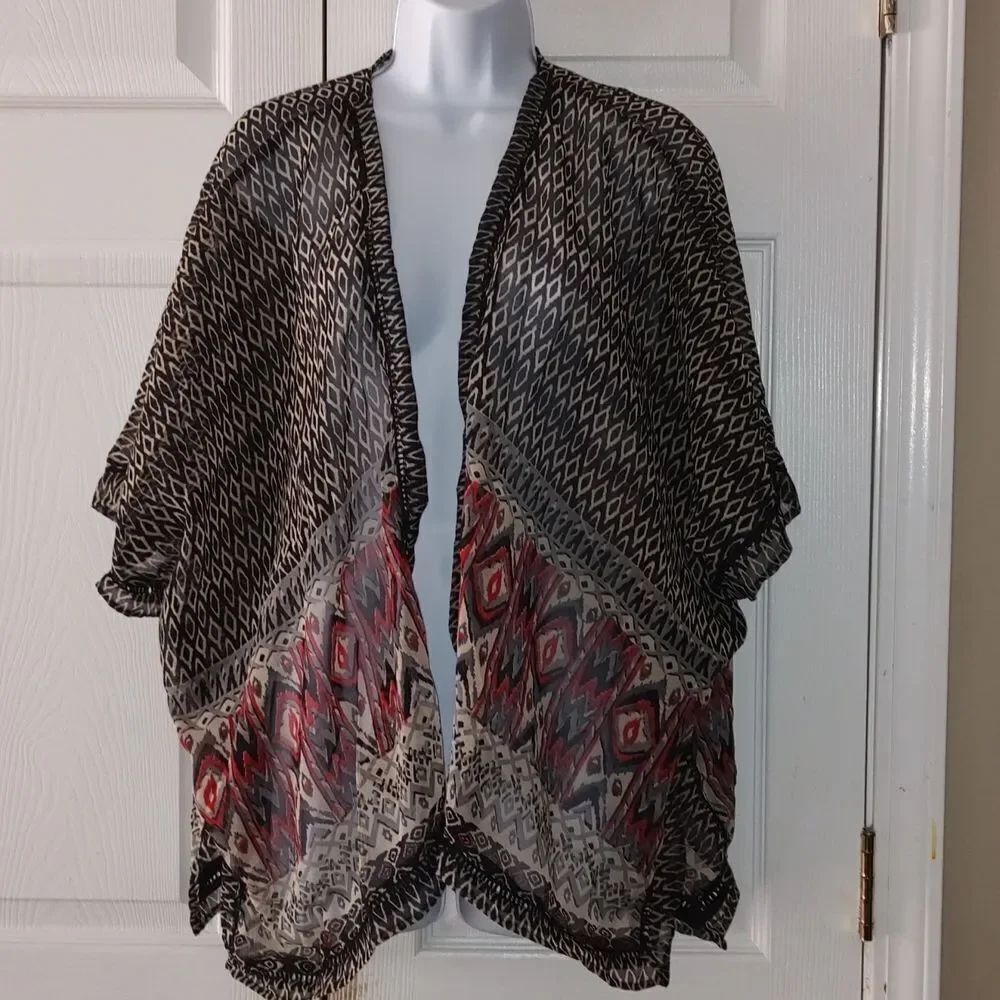 Angie Sheer Poncho Kimono Size L